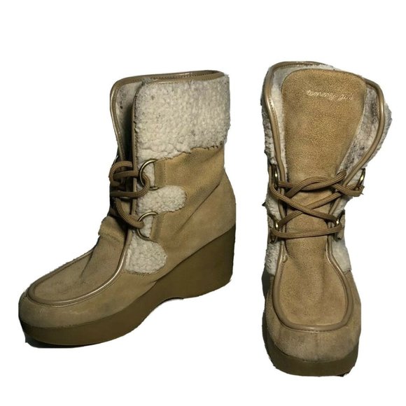 Tommy Hilfiger Shoes Y2k Tommy Girl Shepa Suede Wedge Boots Poshmark